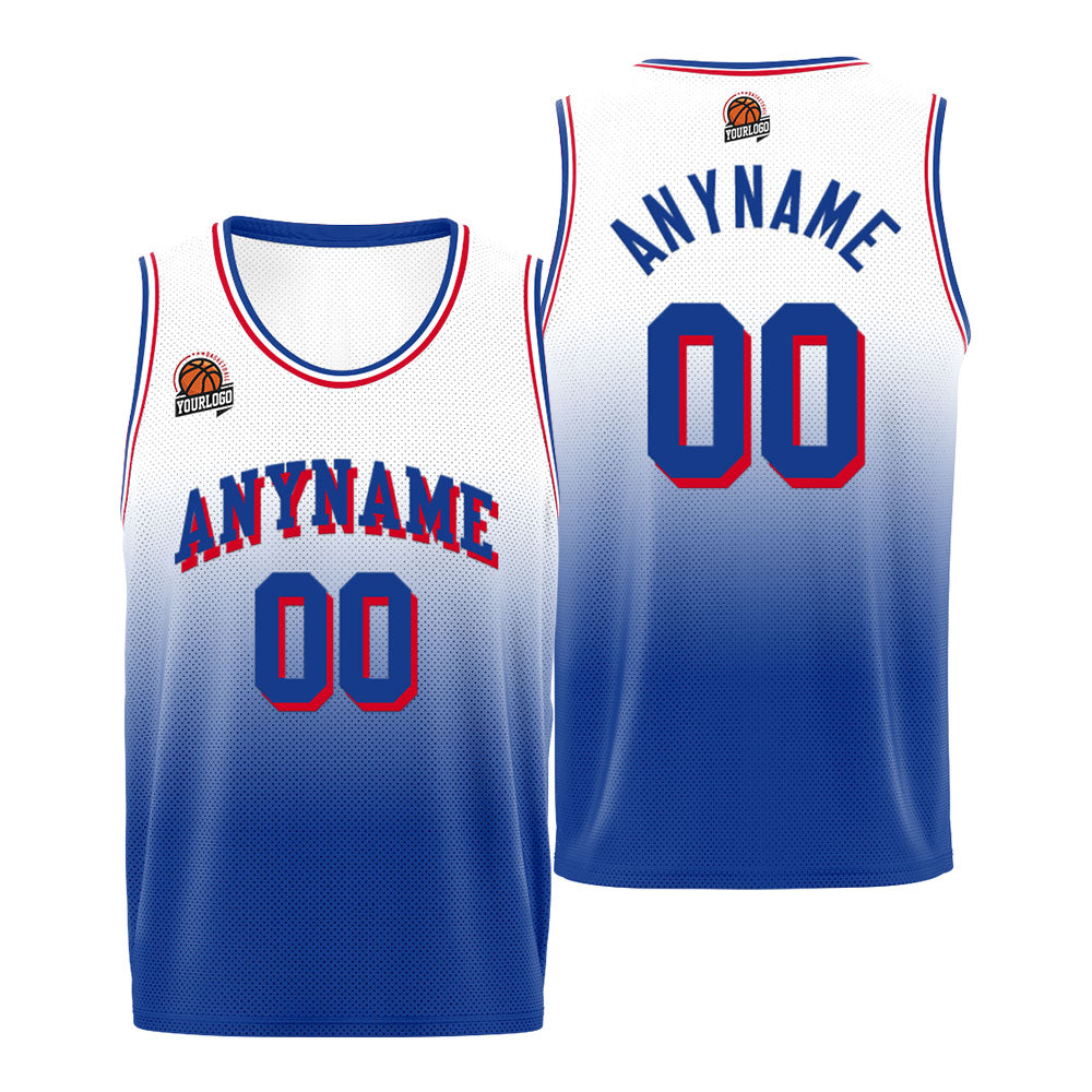 Custom Basketball Jersey Personalized Stitched Team Name Number Logo Royal&Red enthsush