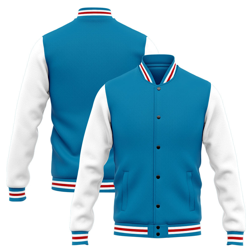 Custom Varsity Jacket Letterman jacket for Men, Women and Youth Blue White Red enthsush
