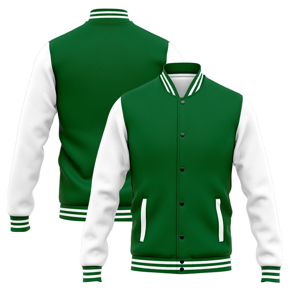 Custom Varsity Jacket Letterman jacket for Men, Women and Youth Green White enthsush