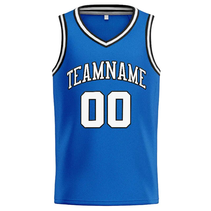 Custom Stitched Basketball Jersey for Men, Women And Kids Blue-White-Black enthsush