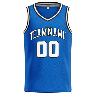Custom Stitched Basketball Jersey for Men, Women And Kids Blue-White-Black enthsush