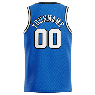 Custom Stitched Basketball Jersey for Men, Women And Kids Blue-White-Black enthsush