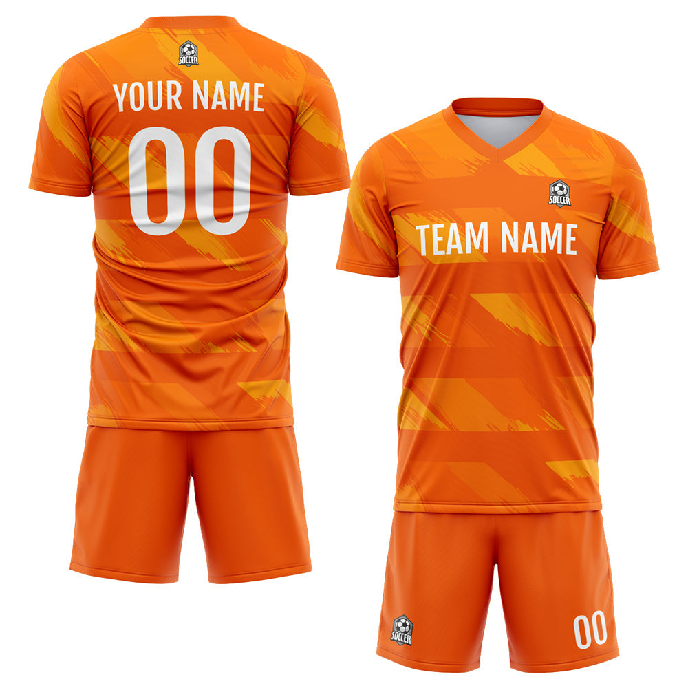 Custom Soccer Jerseys for Men Women Personalized Soccer Uniforms for Adult and Kid Orange enthsush