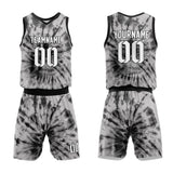 Custom Basketball Jersey Uniform Suit Printed Your Logo Name Number tie-dyed-Gray