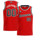 Custom Stitched Basketball Jersey for Men, Women  And Kids Red-Dark Gray enthsush