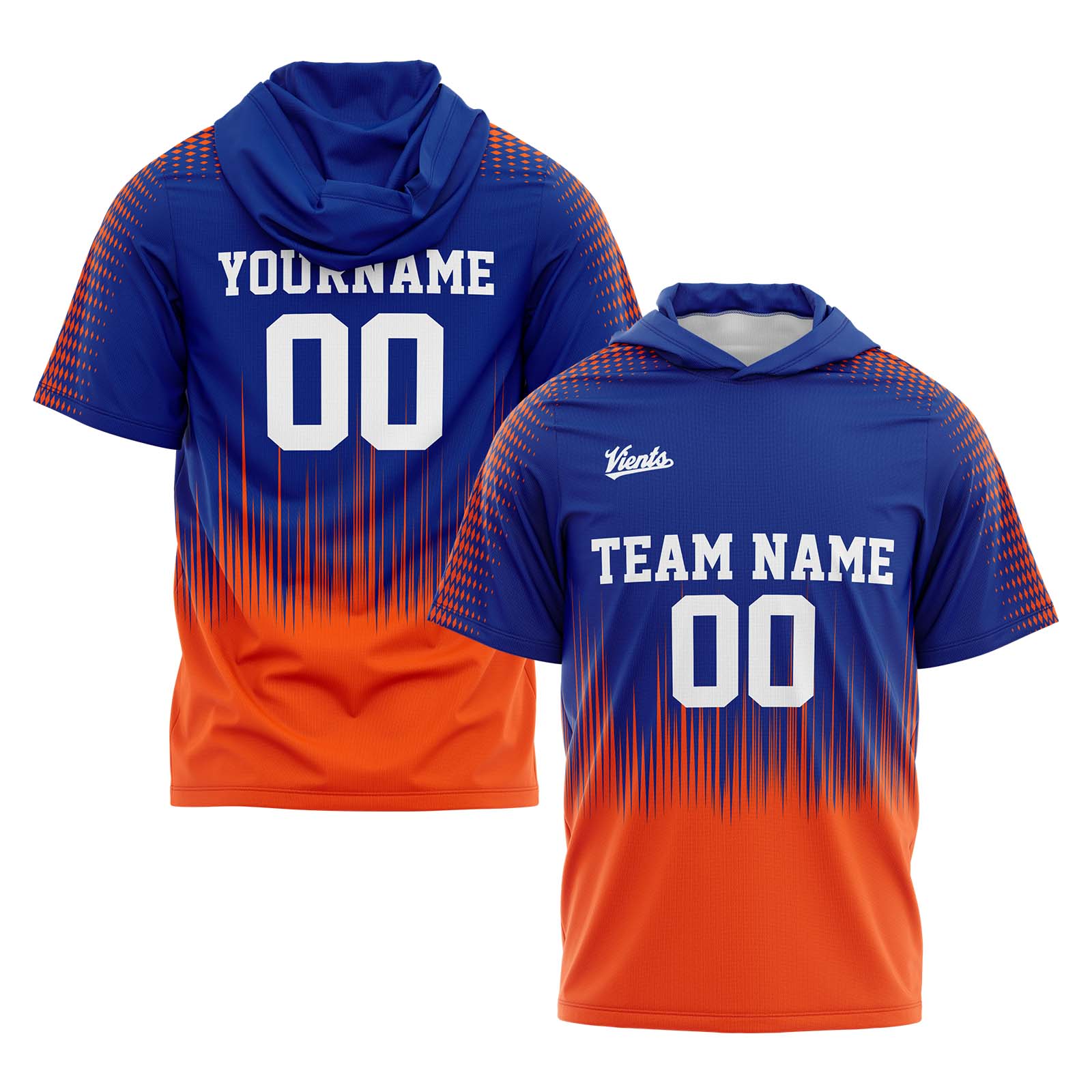 Custom Royal Orange Sleeve Hoodies for Men Women Shirts with Hoods Printed Name Logo enthsush