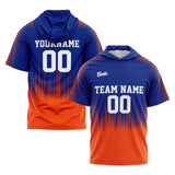 Custom Royal Orange Sleeve Hoodies for Men Women Shirts with Hoods Printed Name Logo