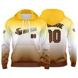 Custom Gradient Hoodie For Man Woman Girl Boy Print Your Logo Name Number Yellow White