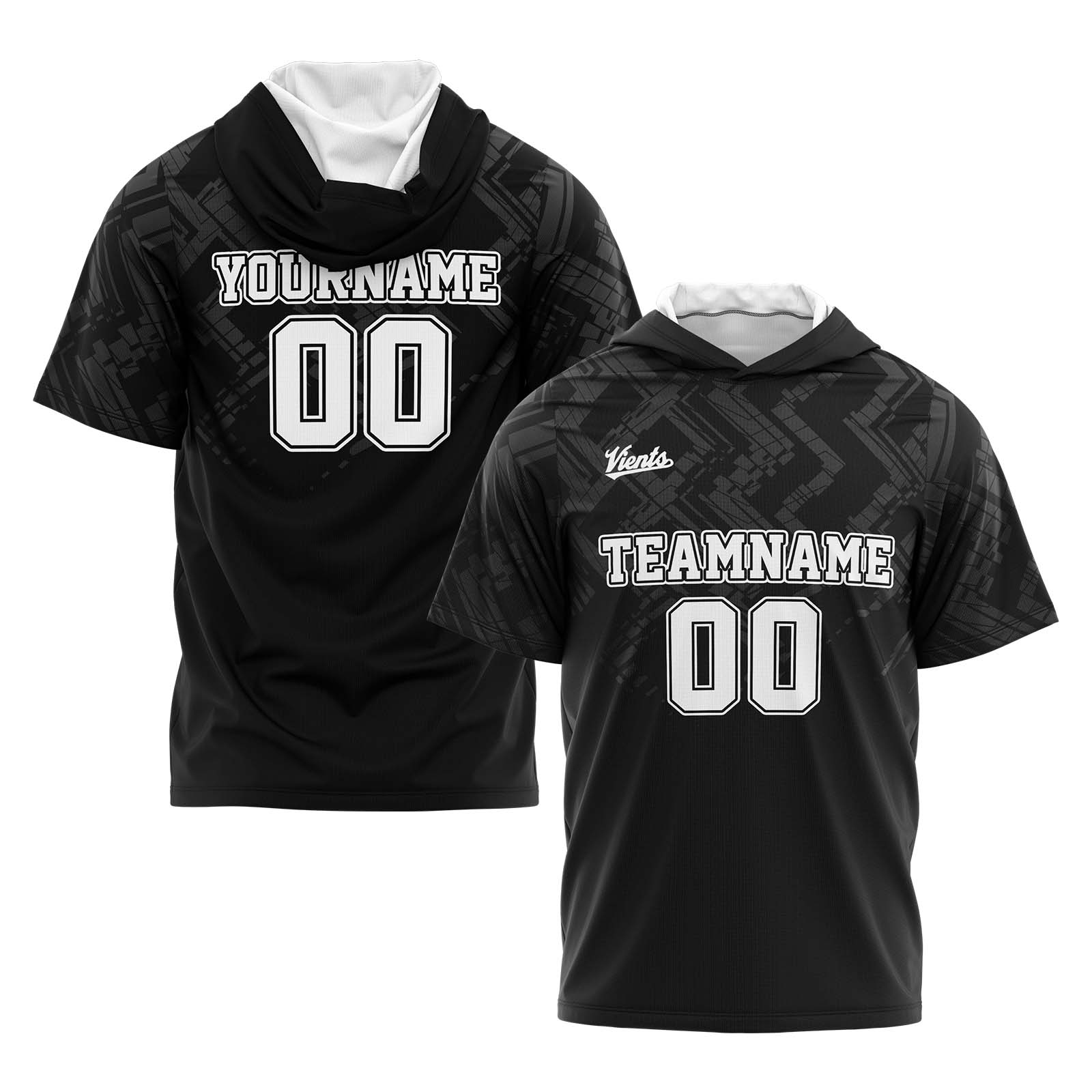 Custom Grey Black Short Sleeve Hoodies for Men Women Shirts with Hoods Printed Name Logo enthsush