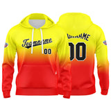 Custom Gradient Hoodie For Man Woman Girl Boy Print Your Logo Name Number Yellow Red