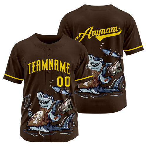 Custom Baseball Uniforms High-Quality for Adult Kids Optimized for Performance Chef Shark-Brown enthsush