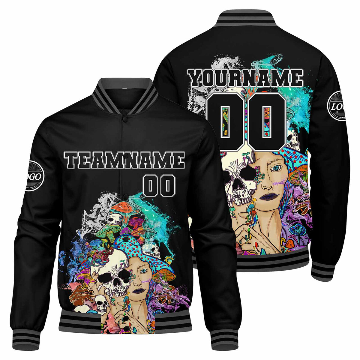 Custom Varsity Jacket Letterman jacket for Men, Women and Youth Grey enthsush