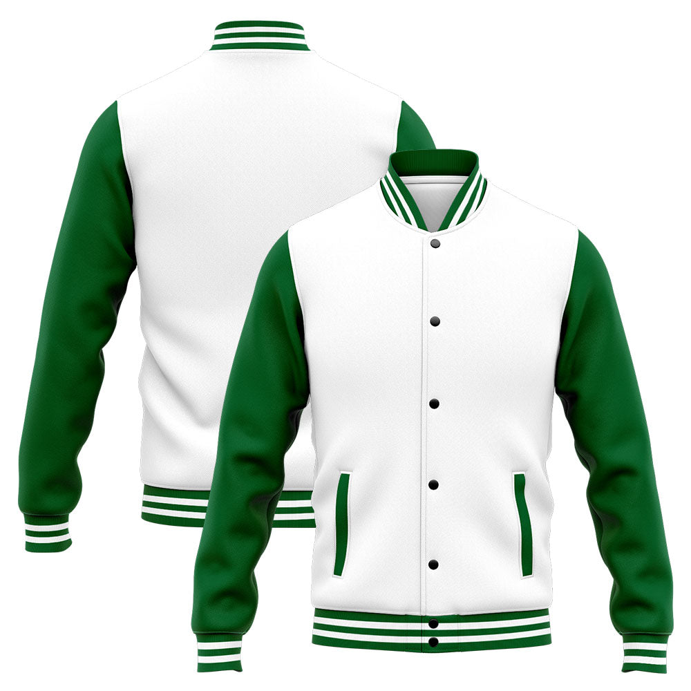 Custom Varsity Jacket Letterman jacket for Men, Women and Youth Green White enthsush