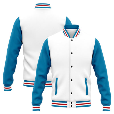 Custom Varsity Jacket Letterman jacket for Men, Women and Youth Blue White Red enthsush