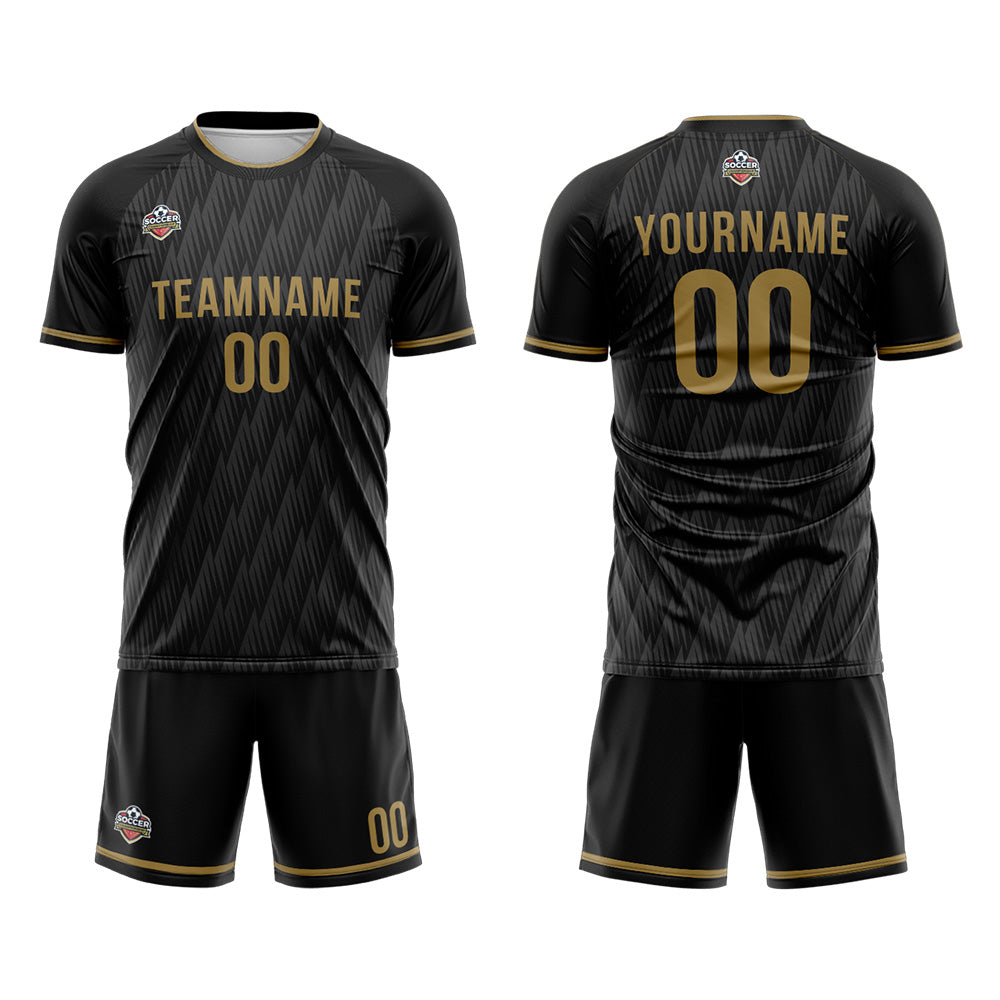 Custom Soccer Jerseys for Men Women Personalized Soccer Uniforms for Adult and Kid Black-Gray-Gold enthsush