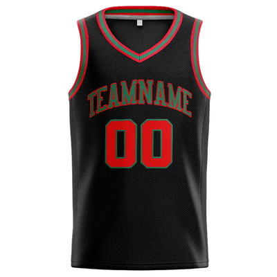 Custom Stitched Basketball Jersey for Men, Women And Kids Black-Green-Red enthsush