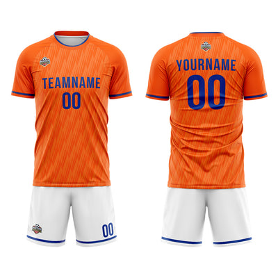Custom Soccer Jerseys for Men Women Personalized Soccer Uniforms for Adult and Kid Orange-White enthsush