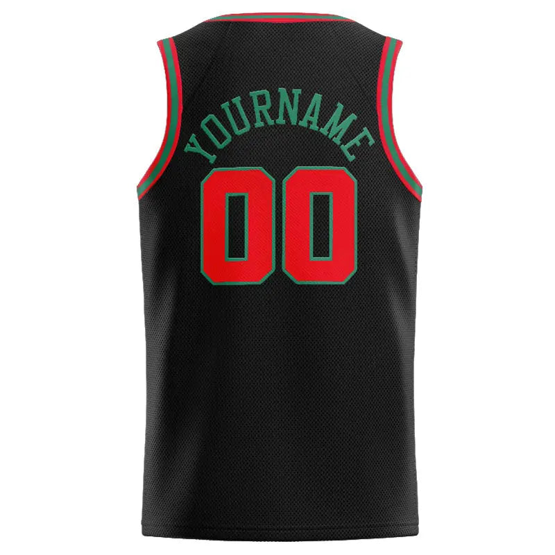 Custom Stitched Basketball Jersey for Men, Women And Kids Black-Green-Red enthsush