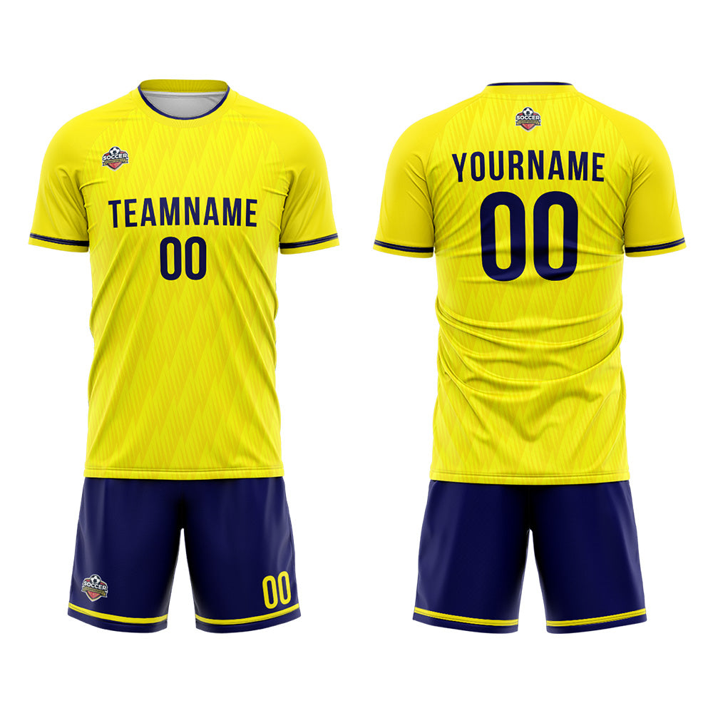 Custom Soccer Jerseys for Men Women Personalized Soccer Uniforms for Adult and Kid Yellow-Navy enthsush