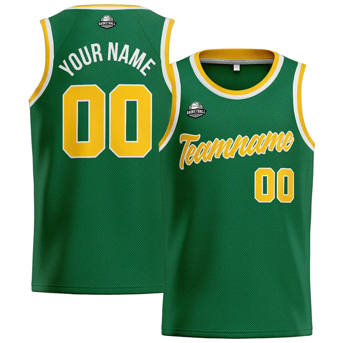 Custom Stitched Basketball Jersey for Men, Women  And Kids Green-Yellow enthsush