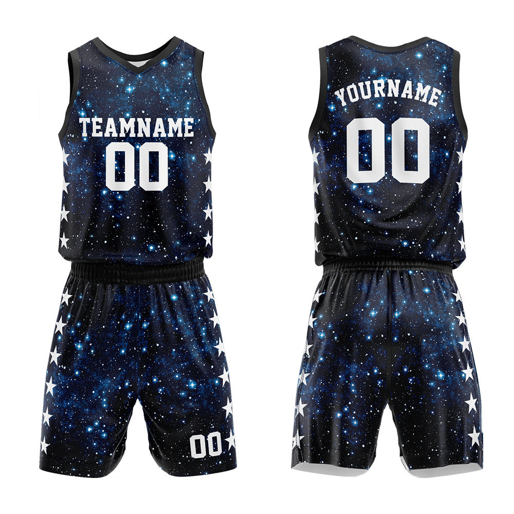 Custom Basketball Jersey Uniform Suit Printed Your Logo Name Number Starry sky enthsush
