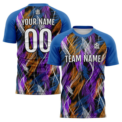 Custom Black Blue Soccer Jerseys for Men Women Personalized Soccer Uniforms for Adult and Kid enthsush