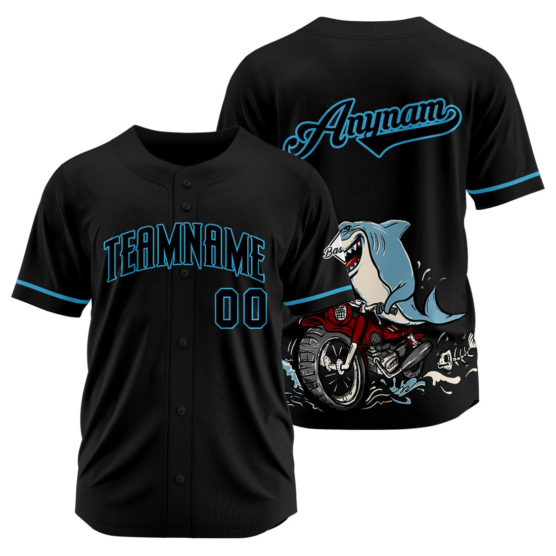 Custom Baseball Uniforms High-Quality for Adult Kids Optimized for Performance Motor shark-Black enthsush