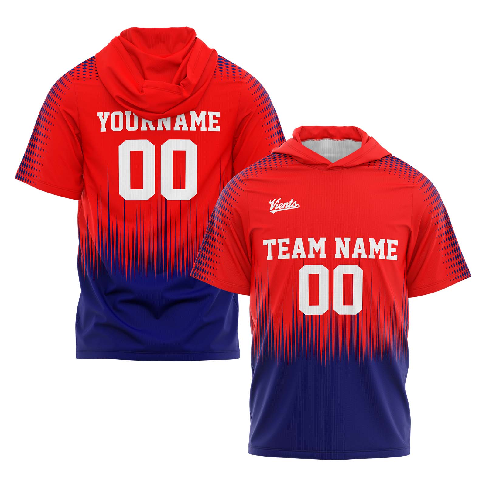 Custom Red Navy Sleeve Hoodies for Men Women Shirts with Hoods Printed Name Logo enthsush