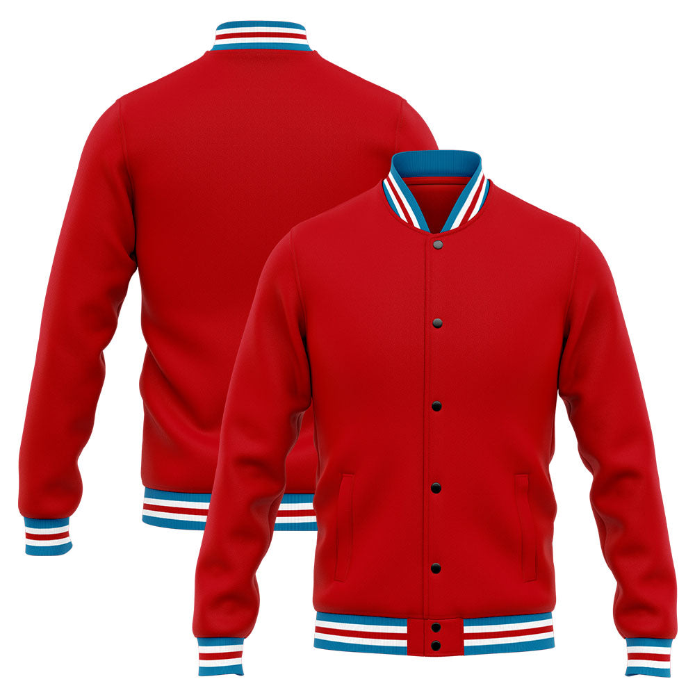 Custom Varsity Jacket Letterman jacket for Men, Women and Youth Blue Red enthsush