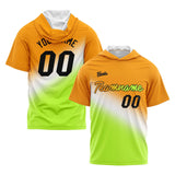 Custom Orange White Green Short Sleeve Hoodies for Men Women Shirts with Hoods Printed Name Logo