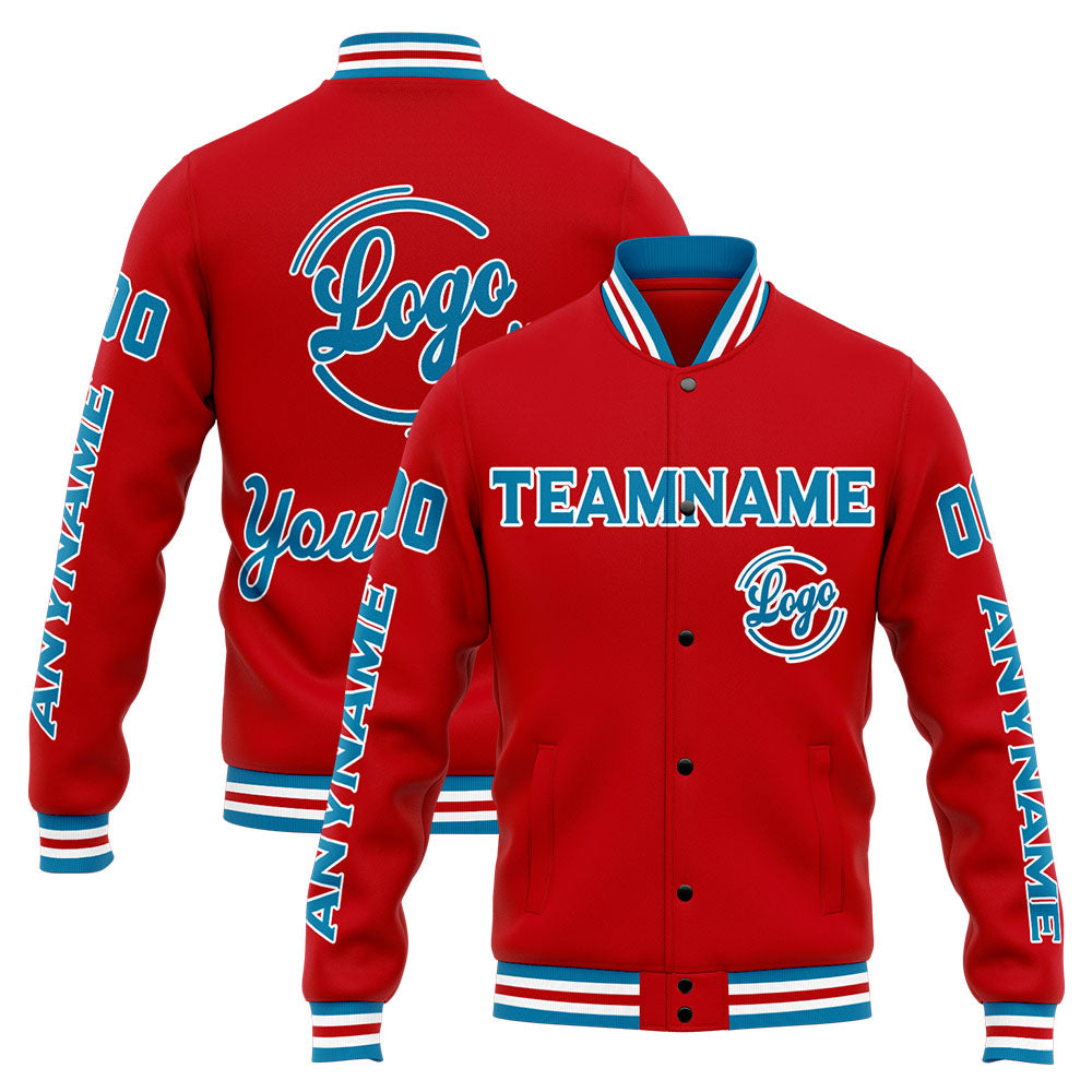 Custom Varsity Jacket Letterman jacket for Men, Women and Youth Blue Red enthsush