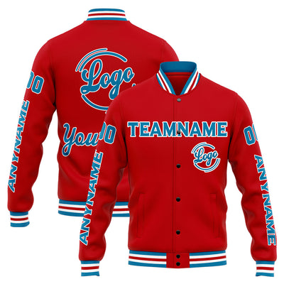 Custom Varsity Jacket Letterman jacket for Men, Women and Youth Blue Red enthsush