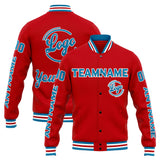 Custom Varsity Jacket Letterman jacket for Men, Women and Youth Blue Red