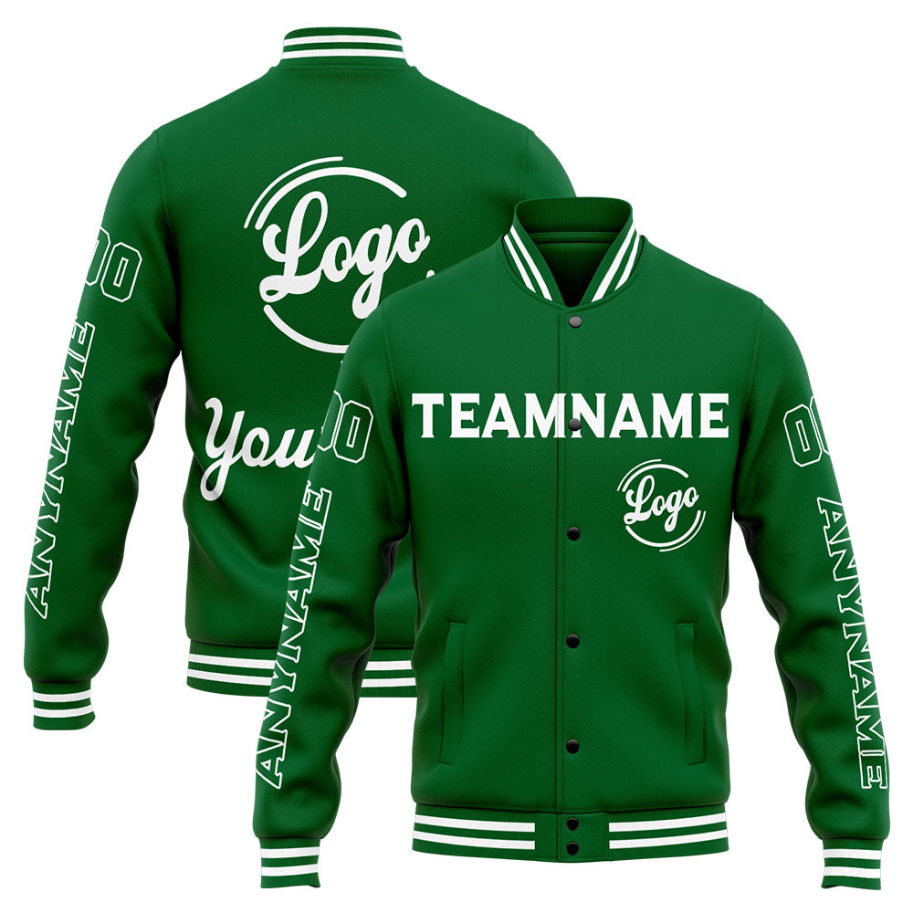 Custom Varsity Jacket Letterman jacket for Men, Women and Youth Green enthsush