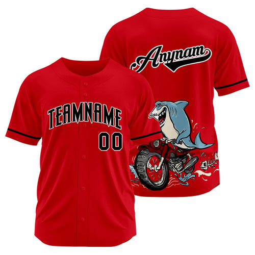 Custom Baseball Uniforms High-Quality for Adult Kids Optimized for Performance Motor shark-Red enthsush