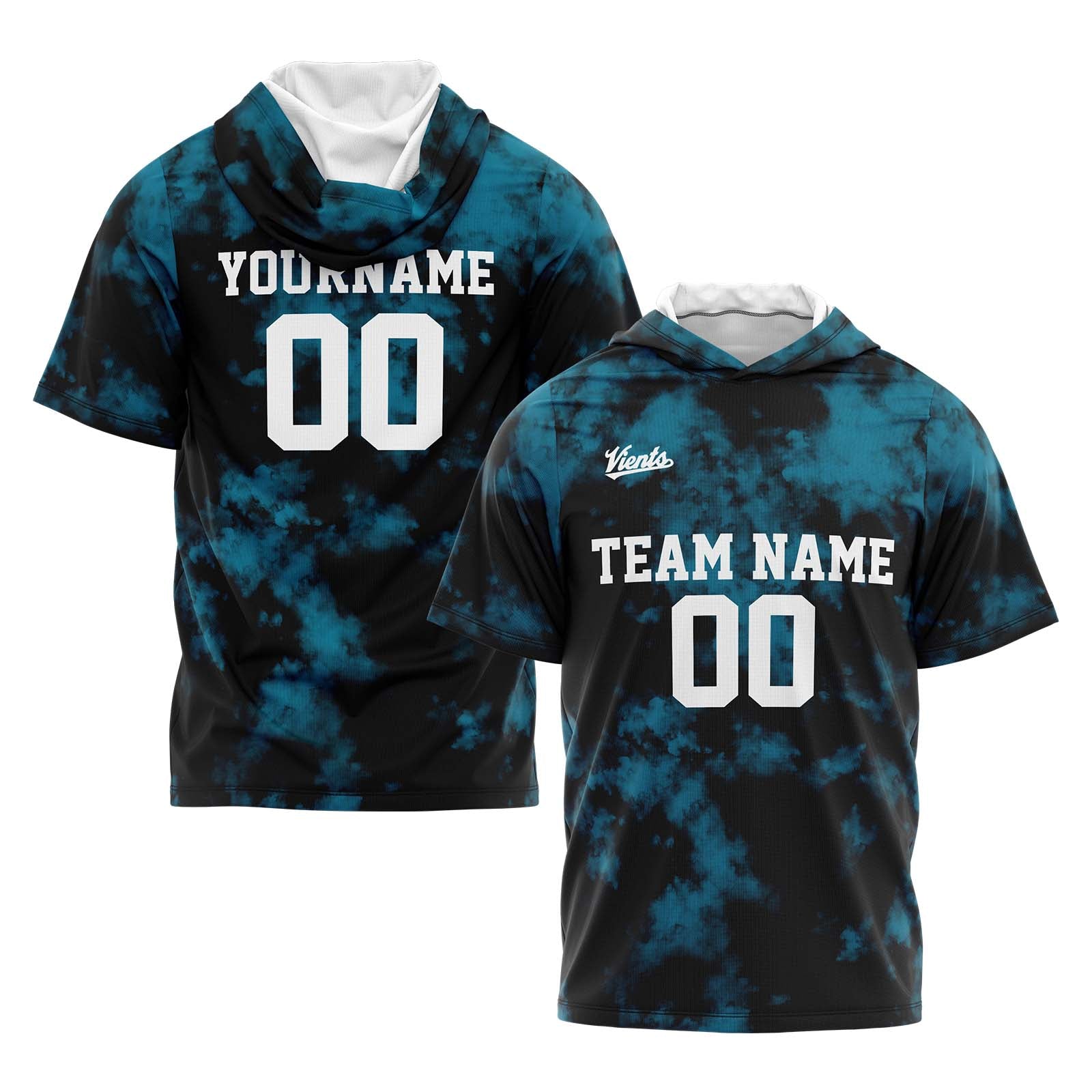 Custom Black Aqua Sleeve Hoodies for Men Women Shirts with Hoods Printed Name Logo enthsush