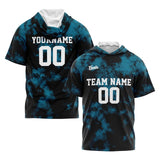 Custom Black Aqua Sleeve Hoodies for Men Women Shirts with Hoods Printed Name Logo