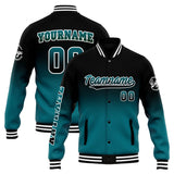 Custom Gradient Varsity Jacket Letterman jacket for Men, Women and Youth Black&Green