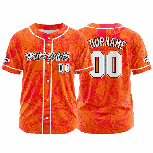 Custom Baseball Uniforms High-Quality for Adult Kids Optimized for Performance Witch-Orange enthsush