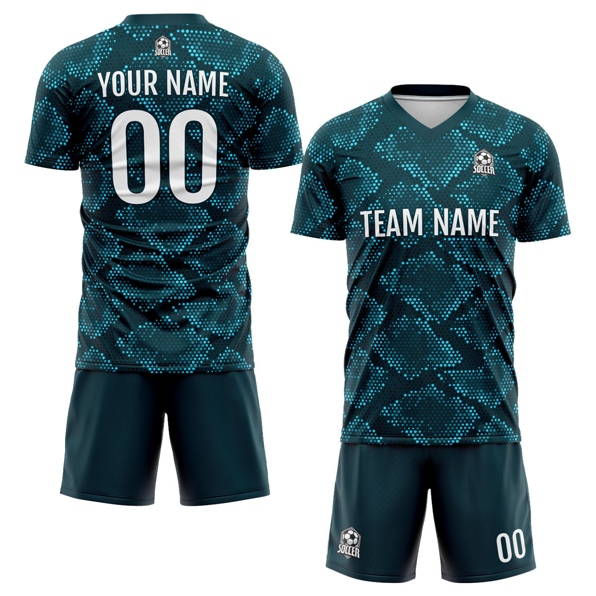 Custom Dark Green Soccer Jerseys for Men Women Personalized Soccer Uniforms for Adult and Kid enthsush
