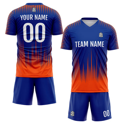 Custom Soccer Jerseys for Men Women Personalized Soccer Uniforms for Adult and Kid Royal&Orange enthsush