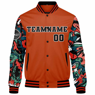 Custom Varsity Jacket Letterman jacket for Men, Women and Youth Orange enthsush