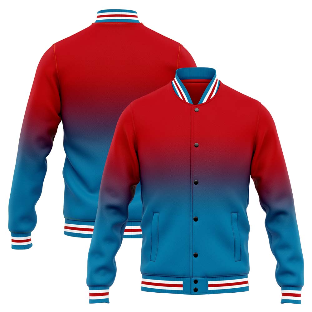 Custom Varsity Jacket Letterman jacket for Men, Women and Youth Blue Red enthsush