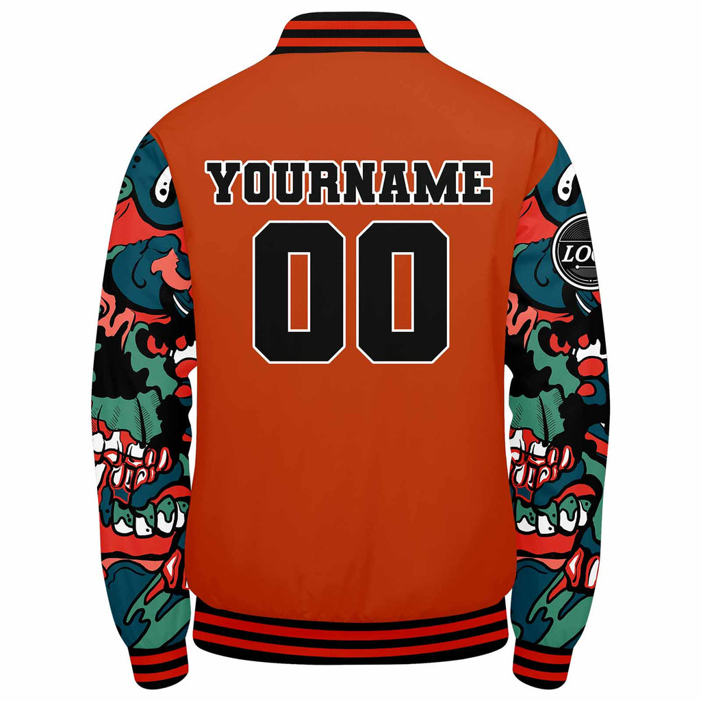Custom Varsity Jacket Letterman jacket for Men, Women and Youth Orange enthsush