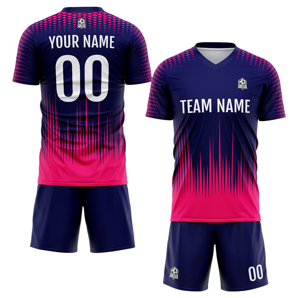 Custom Soccer Jerseys for Men Women Personalized Soccer Uniforms for Adult and Kid Navy&Pink enthsush