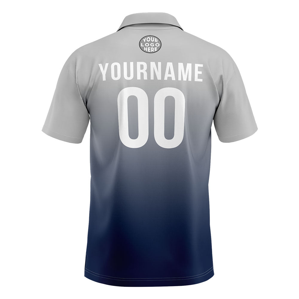 Custom Gray Navy Football Polo Shirts Add Your Unique Logo/Name/Number enthsush