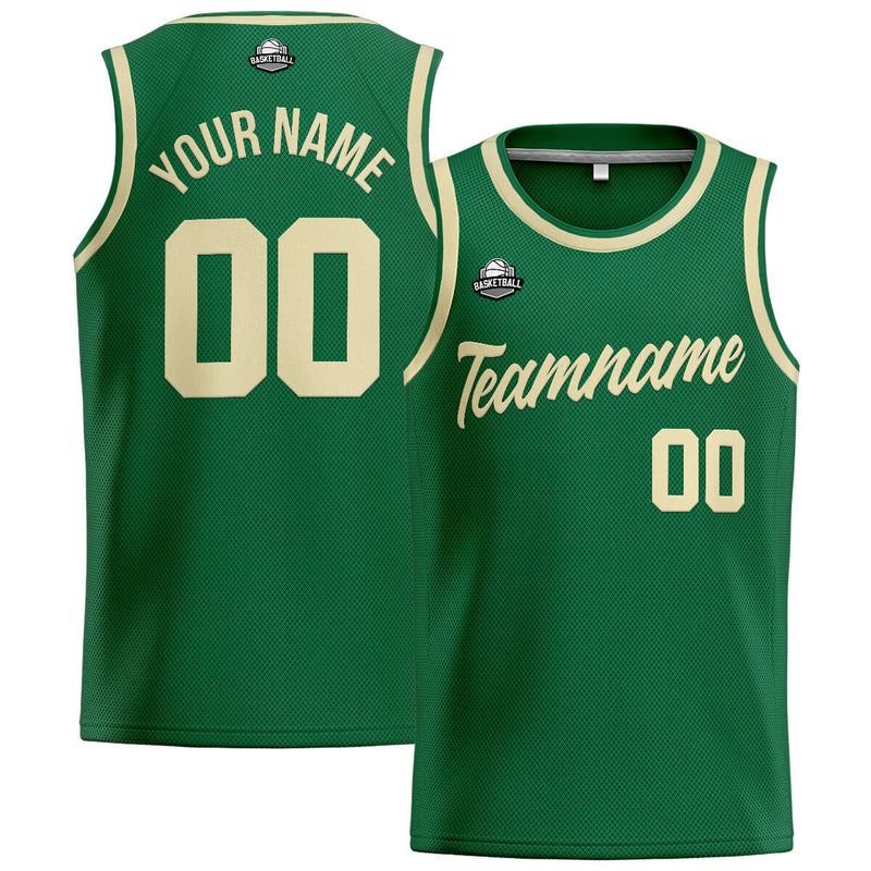 Custom Stitched Basketball Jersey for Men, Women  And Kids Green-Cream