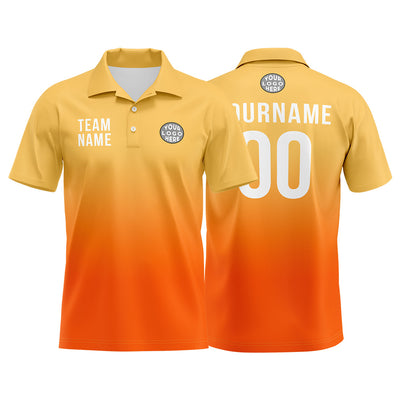 Custom Orange Football Polo Shirts Add Your Unique Logo/Name/Number enthsush