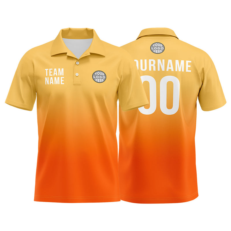Custom Orange Football Polo Shirts Add Your Unique Logo/Name/Number