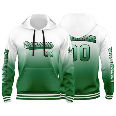Custom Green White Sweatshirt Hoodie For Men Women Girl Boy Print Your Logo Name Number enthsush